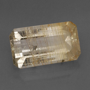 17.73 ct Yellow Rutile Topaz Stone, Natural Rutile Topaz in Octagon Facet Shape for Sale