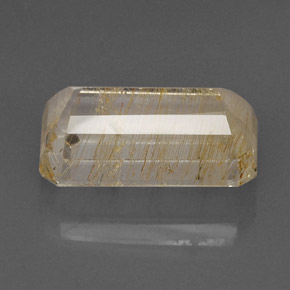 Rutile Topaz Gemstone in 18.6 x 10.9 mm Size for Sale, Rutile Topaz Stone in Golden Color