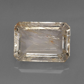 20.31 ct Yellow Rutile Topaz Gemstone, Rutile Topaz Gem in Octagon Facet Shape for Sale.