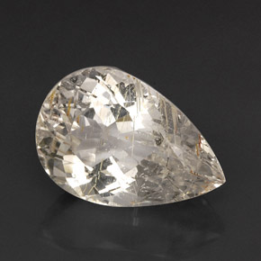 28.45 ct Yellow Rutile Topaz Gemstone, Rutile Topaz Gem in Pear Facet Shape for Sale.
