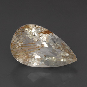20.64 ct Yellow Rutile Topaz Gemstone, Rutile Topaz Gem in Pear Facet Shape for Sale.