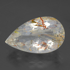 20.84 ct Yellow Rutile Topaz Gemstone, Rutile Topaz Gem in Pear Facet Shape for Sale.