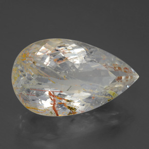 20.84 ct Yellow Rutile Topaz Stone, Natural Rutile Topaz in Pear Facet Shape for Sale