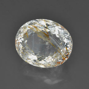 36.85 ct Yellow Rutile Topaz Stone, Natural Rutile Topaz in Oval Facet Shape for Sale