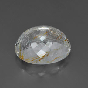 Rutile Topaz Gemstone in 21.2 x 17.5 mm Size for Sale, Rutile Topaz Stone in Golden Color