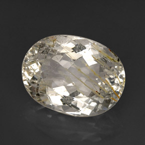18.44 ct Yellow Rutile Topaz Gemstone, Rutile Topaz Gem in Oval Facet Shape for Sale.