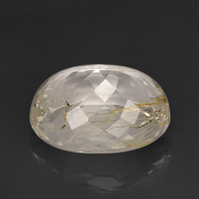 Rutile Topaz Gemstone in 18 x 13 mm (calibrated) Size for Sale, Rutile Topaz Stone in Golden Color