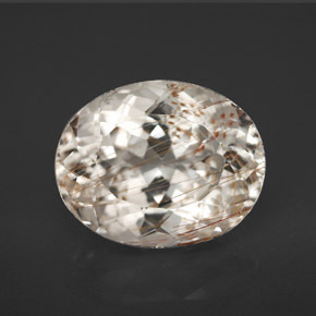 9.61 ct Yellow Rutile Topaz Gemstone, Rutile Topaz Gem in Oval Facet Shape for Sale.