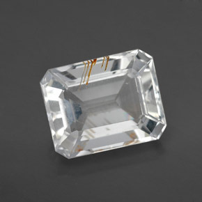 6.25 ct Gold Rutile Topaz Gemstone, Rutile Topaz Gem in Octagon Facet Shape for Sale.