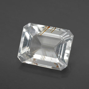 6.25 ct Gold Rutile Topaz Stone, Natural Rutile Topaz in Octagon Facet Shape for Sale