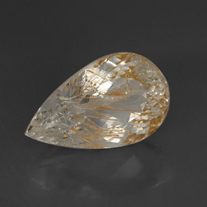 16.08 ct Yellow Rutile Topaz Stone, Natural Rutile Topaz in Pear Facet Shape for Sale