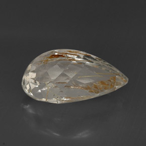 Rutile Topaz Gemstone in 19.8 x 12 mm Size for Sale, Rutile Topaz Stone in Golden Color