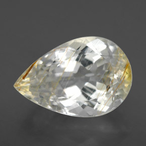 8.21 ct Yellow Rutile Topaz Gemstone, Rutile Topaz Gem in Pear Facet Shape for Sale.