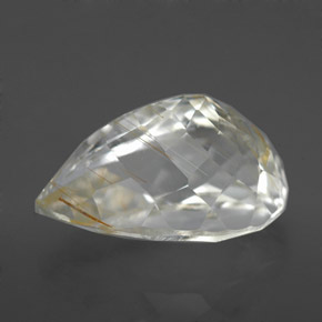 Rutile Topaz Gemstone in 14.4 x 9.7 mm Size for Sale, Rutile Topaz Stone in Golden Color