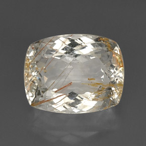 13.54 ct Yellow Rutile Topaz Gemstone, Rutile Topaz Gem in Cushion-Cut Shape for Sale.