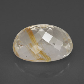 Rutile Topaz Gemstone in 12.8 x 9.8 mm Size for Sale, Rutile Topaz Stone in Golden Color