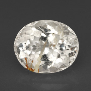 5.62 ct Yellow Rutile Topaz Gemstone, Rutile Topaz Gem in Oval Facet Shape for Sale.