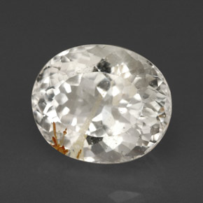 5.62 ct Yellow Rutile Topaz Stone, Natural Rutile Topaz in Oval Facet Shape for Sale