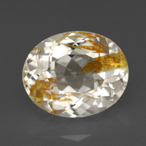 5.72 ct Yellow Rutile Topaz Gemstone, Rutile Topaz Gem in Oval Facet Shape for Sale.