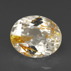 5.72 ct Yellow Rutile Topaz Stone, Natural Rutile Topaz in Oval Facet Shape for Sale