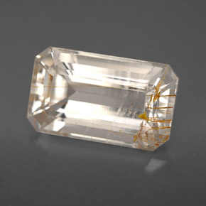 9.20 ct Yellow Rutile Topaz Gemstone, Rutile Topaz Gem in Octagon Facet Shape for Sale.