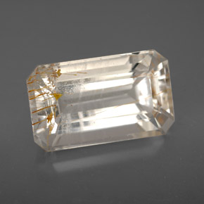 9.20 ct Yellow Rutile Topaz Stone, Natural Rutile Topaz in Octagon Facet Shape for Sale
