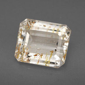 6.46 ct Yellow Rutile Topaz Stone, Natural Rutile Topaz in Octagon Facet Shape for Sale