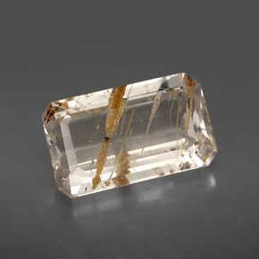 7.53 ct Yellow Rutile Topaz Gemstone, Rutile Topaz Gem in Octagon Facet Shape for Sale.