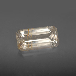 3.66 ct Yellow Rutile Topaz Gemstone, Rutile Topaz Gem in Octagon Facet Shape for Sale.