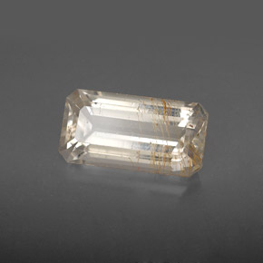 3.66 ct Yellow Rutile Topaz Stone, Natural Rutile Topaz in Octagon Facet Shape for Sale