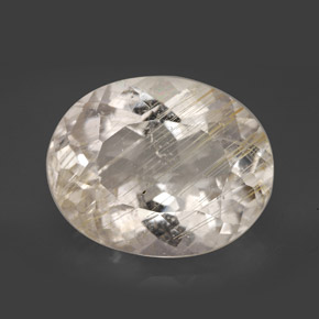 17.25 ct Yellow Rutile Topaz Gemstone, Rutile Topaz Gem in Oval Facet Shape for Sale.