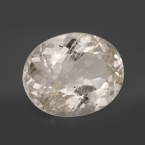 17.25 ct Yellow Rutile Topaz Stone, Natural Rutile Topaz in Oval Facet Shape for Sale