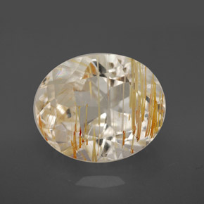 8.38 ct Yellow Rutile Topaz Gemstone, Rutile Topaz Gem in Oval Cabochon Shape for Sale.