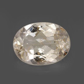 12.03 ct Yellow Rutile Topaz Gemstone, Rutile Topaz Gem in Oval Facet Shape for Sale.