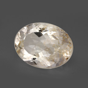 12.03 ct Yellow Rutile Topaz Stone, Natural Rutile Topaz in Oval Facet Shape for Sale