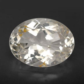 11.24 ct Gold Rutile Topaz Gemstone, Rutile Topaz Gem in Oval Facet Shape for Sale.
