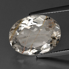 11.65 ct Yellow Rutile Topaz Gemstone, Rutile Topaz Gem in Oval Facet Shape for Sale.