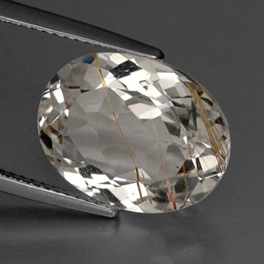 11.65 ct Yellow Rutile Topaz Stone, Natural Rutile Topaz in Oval Facet Shape for Sale
