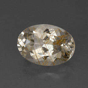 7.55 ct Yellow Rutile Topaz Stone, Natural Rutile Topaz in Oval Facet Shape for Sale