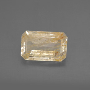 2.69 ct Yellow Rutile Topaz Gemstone, Rutile Topaz Gem in Octagon Facet Shape for Sale.