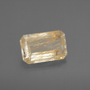 2.69 ct Yellow Rutile Topaz Stone, Natural Rutile Topaz in Octagon Facet Shape for Sale