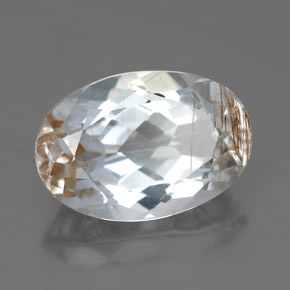 6.49 ct Yellow Rutile Topaz Stone, Natural Rutile Topaz in Oval Facet Shape for Sale