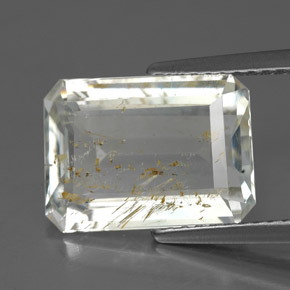 6.02 ct Yellow Rutile Topaz Gemstone, Rutile Topaz Gem in Octagon Facet Shape for Sale.