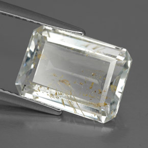 6.02 ct Yellow Rutile Topaz Stone, Natural Rutile Topaz in Octagon Facet Shape for Sale