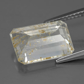 Rutile Topaz Gemstone in 12.5 x 9 mm Size for Sale, Rutile Topaz Stone in Golden Color