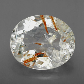 9.07 ct Yellow Rutile Topaz Gemstone, Rutile Topaz Gem in Oval Facet Shape for Sale.