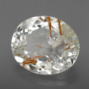 9.07 ct Yellow Rutile Topaz Stone, Natural Rutile Topaz in Oval Facet Shape for Sale