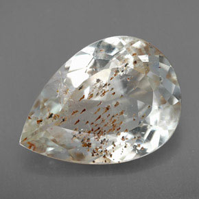 12.54 ct Yellow Rutile Topaz Gemstone, Rutile Topaz Gem in Pear Facet Shape for Sale.