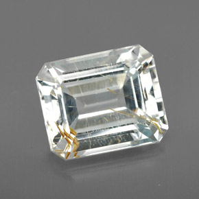 8.72 ct Yellow Rutile Topaz Gemstone, Rutile Topaz Gem in Octagon Facet Shape for Sale.