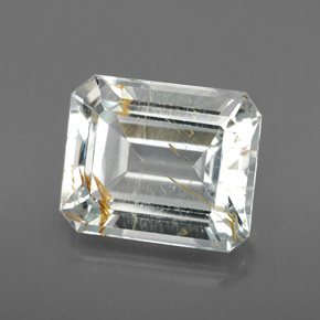 8.72 ct Yellow Rutile Topaz Stone, Natural Rutile Topaz in Octagon Facet Shape for Sale